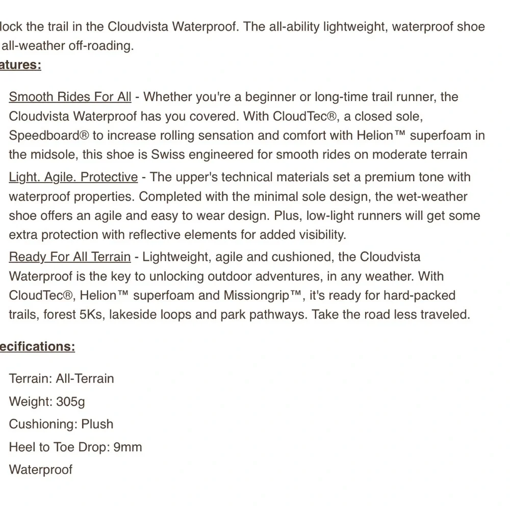 ON Cloudvista Waterproof Trail Running Shoe - Picture 8 of 11